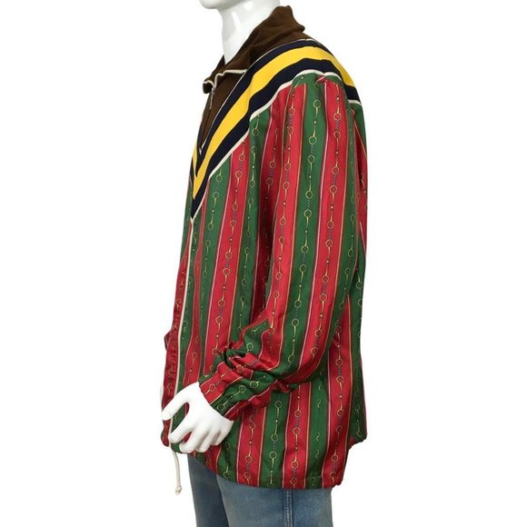 Gucci Men's Bomber Jacket Alternating Icons Belts Multicolor Sz XL DM24 - Picture 3 of 7
